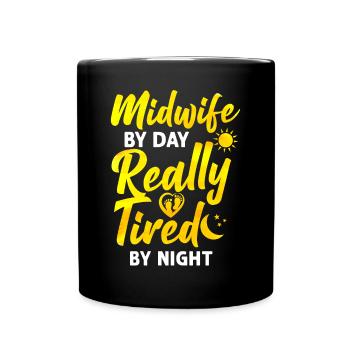 Nurse Midwife Birth Worker Midwife - Full Colour Mug - black - Front