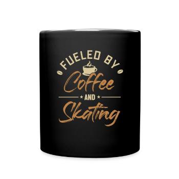 Fueled by Coffee and Skating Skaterboy Skatepark - Tasse einfarbig - Schwarz - Vorne