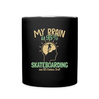 My Brain is 95% Skateboarding Skaterboy Skatepark - Tasse einfarbig - Schwarz - Vorne