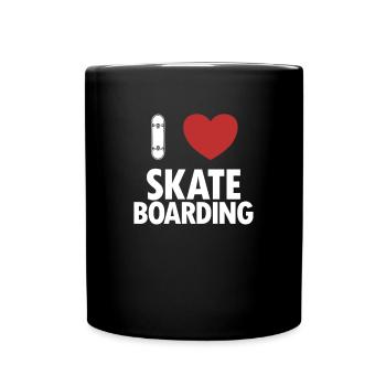 I love Skateboarding Skatergirl Skaterboy Skater - Tasse einfarbig - Schwarz - Vorne