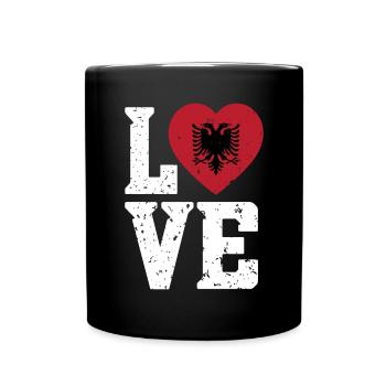 Albanische Flagge Albanischer Adler Shqiponja - Tasse einfarbig - Schwarz - Vorne