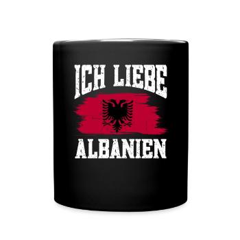 Albanische Flagge Albanischer Adler Shqiponja - Tasse einfarbig - Schwarz - Vorne