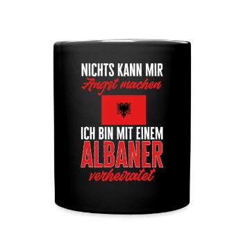 Albanische Flagge Albanischer Adler Shqiponja - Tasse einfarbig - Schwarz - Vorne
