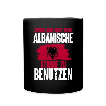 Albanische Flagge Albanischer Adler Shqiponja - Tasse einfarbig - Schwarz - Vorne