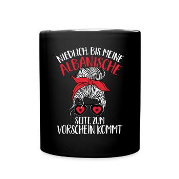 Albanische Flagge Albanischer Adler Shqiponja - Tasse einfarbig - Schwarz - Vorne