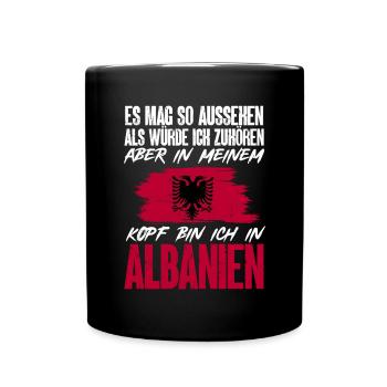 Albanische Flagge Albanischer Adler Shqiponja - Tasse einfarbig - Schwarz - Vorne