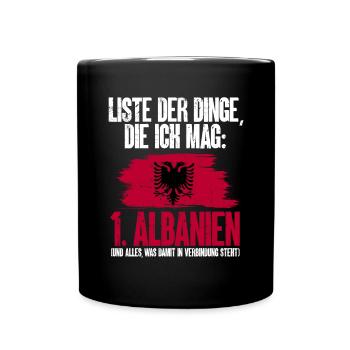 Albanische Flagge Albanischer Adler Shqiponja - Tasse einfarbig - Schwarz - Vorne