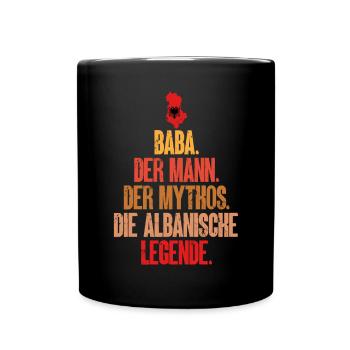 Albanische Flagge Albanischer Adler Shqiponja - Tasse einfarbig - Schwarz - Vorne