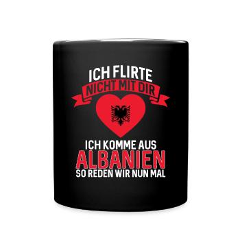 Albanische Flagge Albanischer Adler Shqiponja - Tasse einfarbig - Schwarz - Vorne