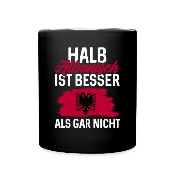 Albanische Flagge Albanischer Adler Shqiponja - Tasse einfarbig - Schwarz - Vorne