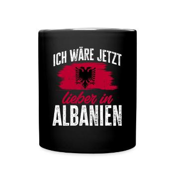 Albanische Flagge Albanischer Adler Shqiponja - Tasse einfarbig - Schwarz - Vorne