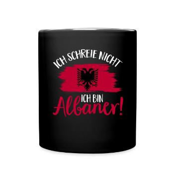 Albanische Flagge Albanischer Adler Shqiponja - Tasse einfarbig - Schwarz - Vorne