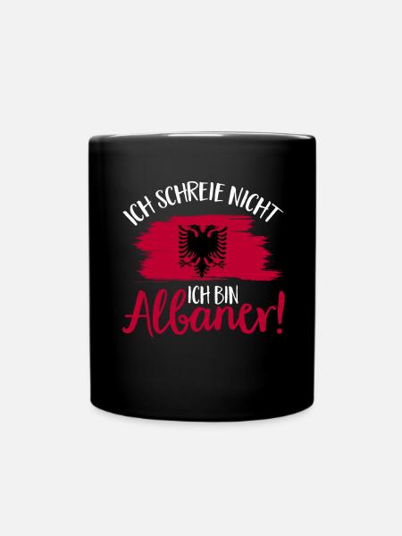 Albanische Flagge Albanischer Adler Shqiponja - Tasse einfarbig - Schwarz