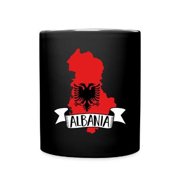 Albanische Flagge Albanischer Adler Shqiponja - Tasse einfarbig - Schwarz - Vorne