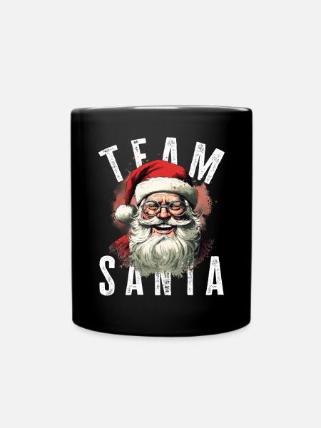 Team Santa Weihnachtsmotiv Weihnachtsmann - Tasse einfarbig - Schwarz