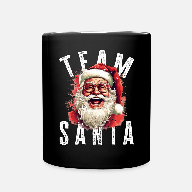Team Santa Weihnachtsmotiv Weihnachtsmann - Tasse einfarbig - Schwarz