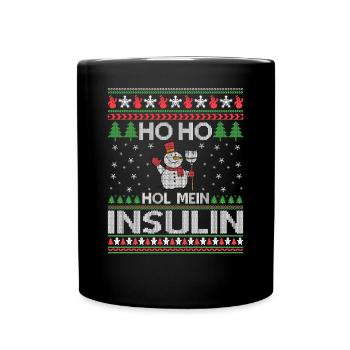 Ho Ho Hol mein Insulin - Ugly Christmas Sweater - Tasse einfarbig - Schwarz - Vorne