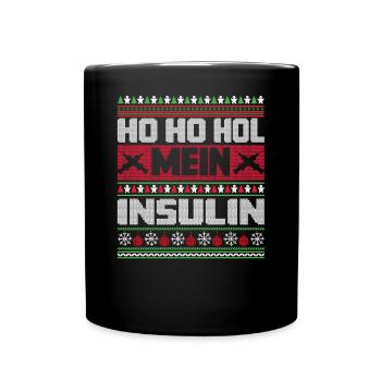 Ho Ho Hol mein Insulin - Ugly Christmas Sweater - Tasse einfarbig - Schwarz - Vorne