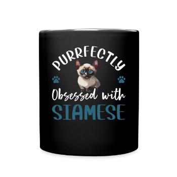 Obsédé par le siamois - Mug uni - noir - Devant
