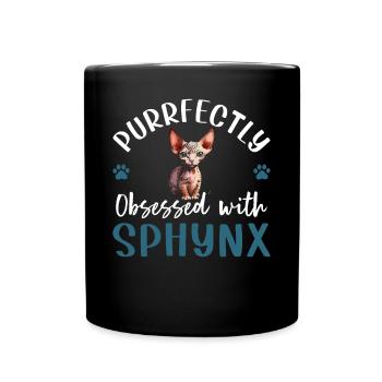 Purrfectly Obsessed With Sphynx - Tasse einfarbig - Schwarz - Vorne