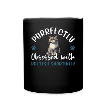 Obsédé par le British Shorthair - Mug uni - noir - Devant