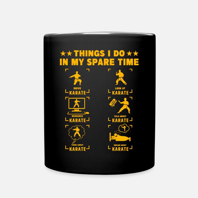 Things I do in my Spare Time Karate - Full Colour Mug - black