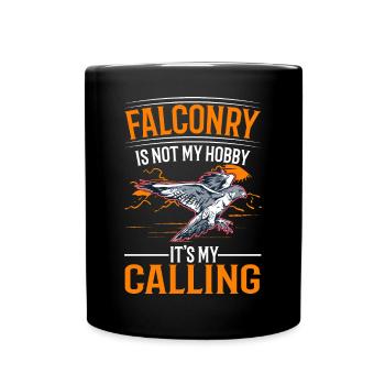 Falke Hobby Falknerei Turmfalke - Tasse einfarbig - Schwarz - Vorne