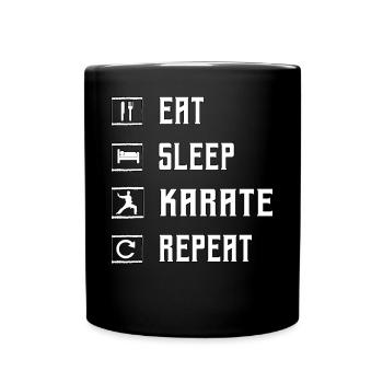 Manger Dormir Karaté Répéter - Mug uni - noir - Devant
