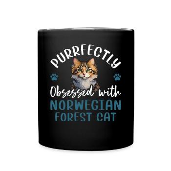 Obsédé par le chat des forêts norvégiennes - Mug uni - noir - Devant