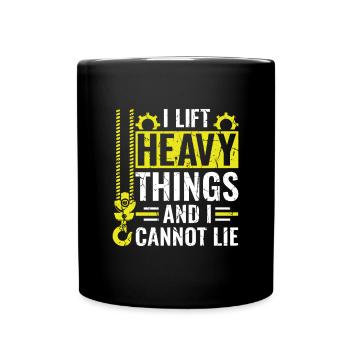 I lift Heavy Things and i cannot lie - Lustiges - Full Colour Mug - black - Front