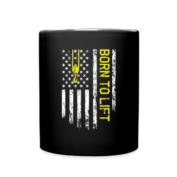 Né pour soulever le drapeau des États-Unis - Drôle de conducteur de grue - Mug uni - noir - Devant