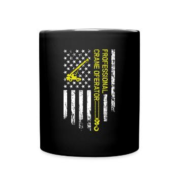 Professional Crane Operator - Lustiges Kranfahrer - Tasse einfarbig - Schwarz - Vorne