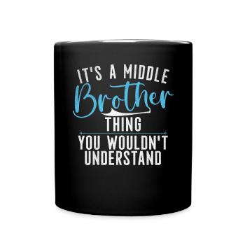 Cadeaux du frère du milieu - Mug uni - noir - Devant