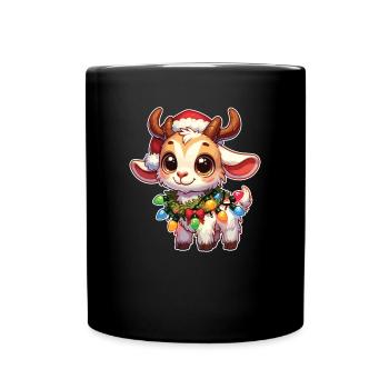 Chapeau de Noël Noël Fée Chèvre - Mug uni - noir - Devant