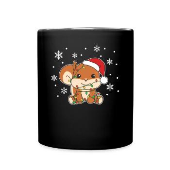Squirrel, Christmas, Winter, Animals, Squirrel - Full Colour Mug - black - Front