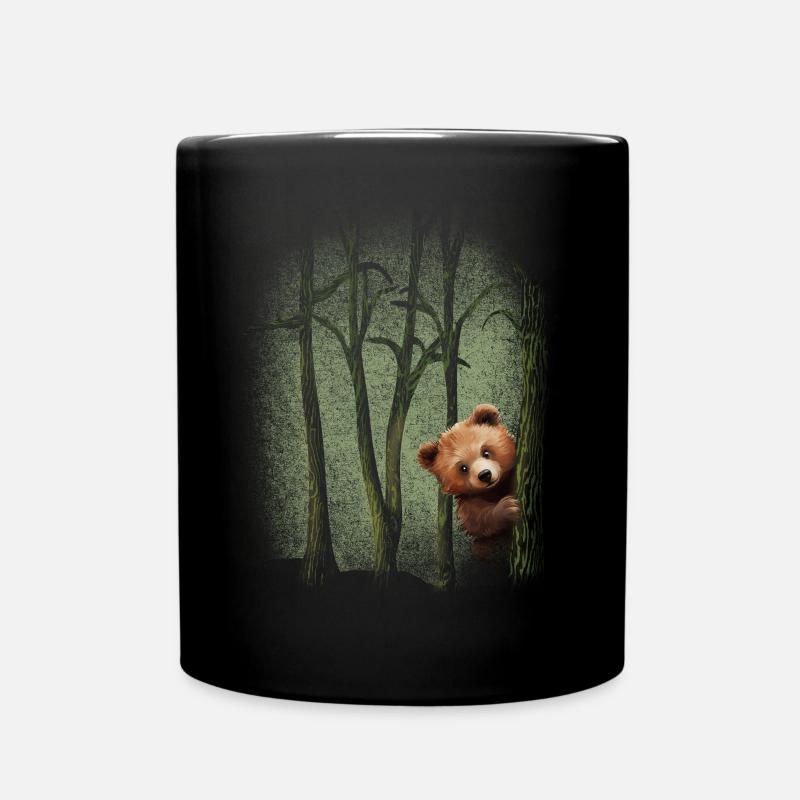 Waldtiere Bär im Wald Natur erleben Umweltschutz - Tasse einfarbig - Schwarz