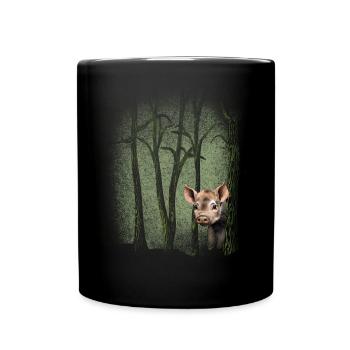 Wildtiere Wildschwein Frischling Umweltschutz - Tasse einfarbig - Schwarz - Vorne