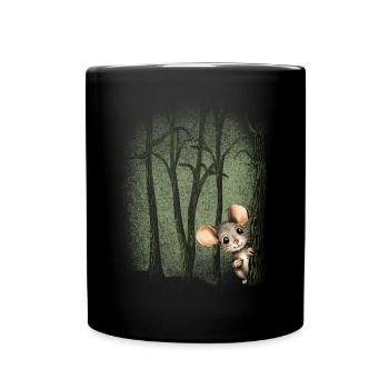 Tier im Wald kleine MausUmweltschutz - Tasse einfarbig - Schwarz - Vorne