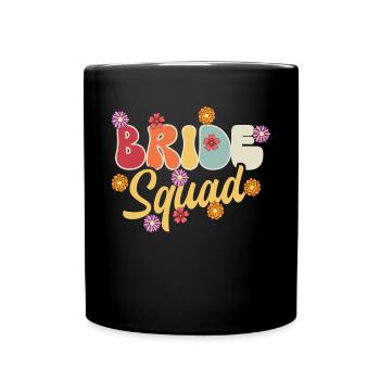 Groovy Bride Bachelorette Bridal Shower - Full Colour Mug - black - Front