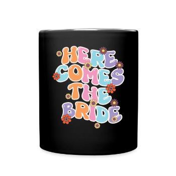 Groovy Bride Bachelorette Bridal Shower - Full Colour Mug - black - Front