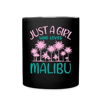 Malibu Fille Amour Plage Vie Coeur De Paume - Mug uni - noir - Devant