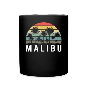 Retro Malibu Sunset Relax - Full Colour Mug - black - Front
