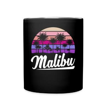 Retro Malibu Sonnenuntergang Relax - Tasse einfarbig - Schwarz - Vorne