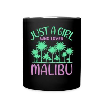 Malibu Palmentraum Mädchen Paradies - Tasse einfarbig - Schwarz - Vorne