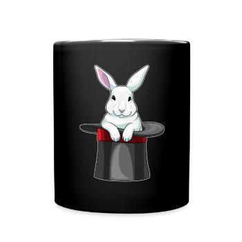 Hase Zauberer Zylinder - Tasse einfarbig - Schwarz - Vorne