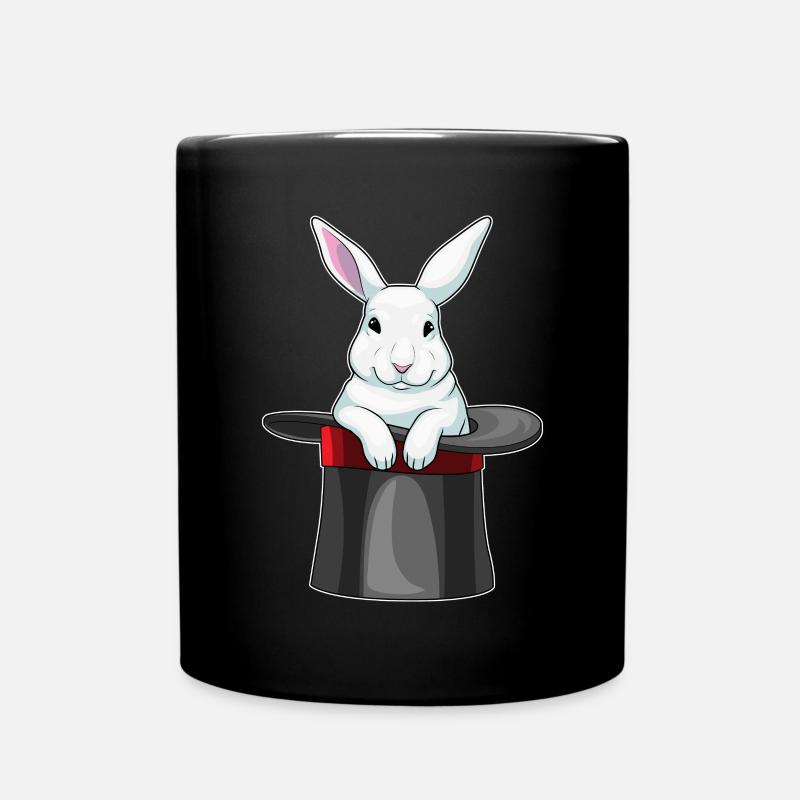 Hase Zauberer Zylinder - Tasse einfarbig - Schwarz