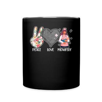 Nurse Midwife Birth Worker Peace - Tasse einfarbig - Schwarz - Vorne