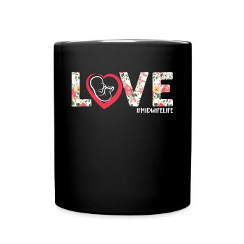 Nurse Midwife Birth Worker Flower - Tasse einfarbig - Schwarz - Vorne