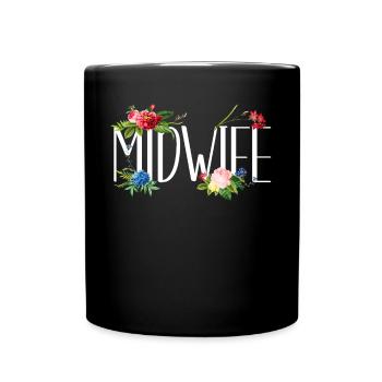 Infirmière Sage-femme Accoucheuse Fleur - Mug uni - noir - Devant