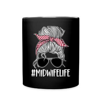 Nurse Midwife Birth Worker - Tasse einfarbig - Schwarz - Vorne